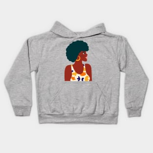 Black Afro Hair Woman Kids Hoodie